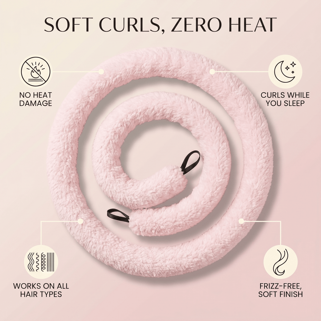 Satin Heatless Hair Curler – Overnight Curling Rod for No-Heat Curls (All Hair Types) - Bellabai - Hair Curler