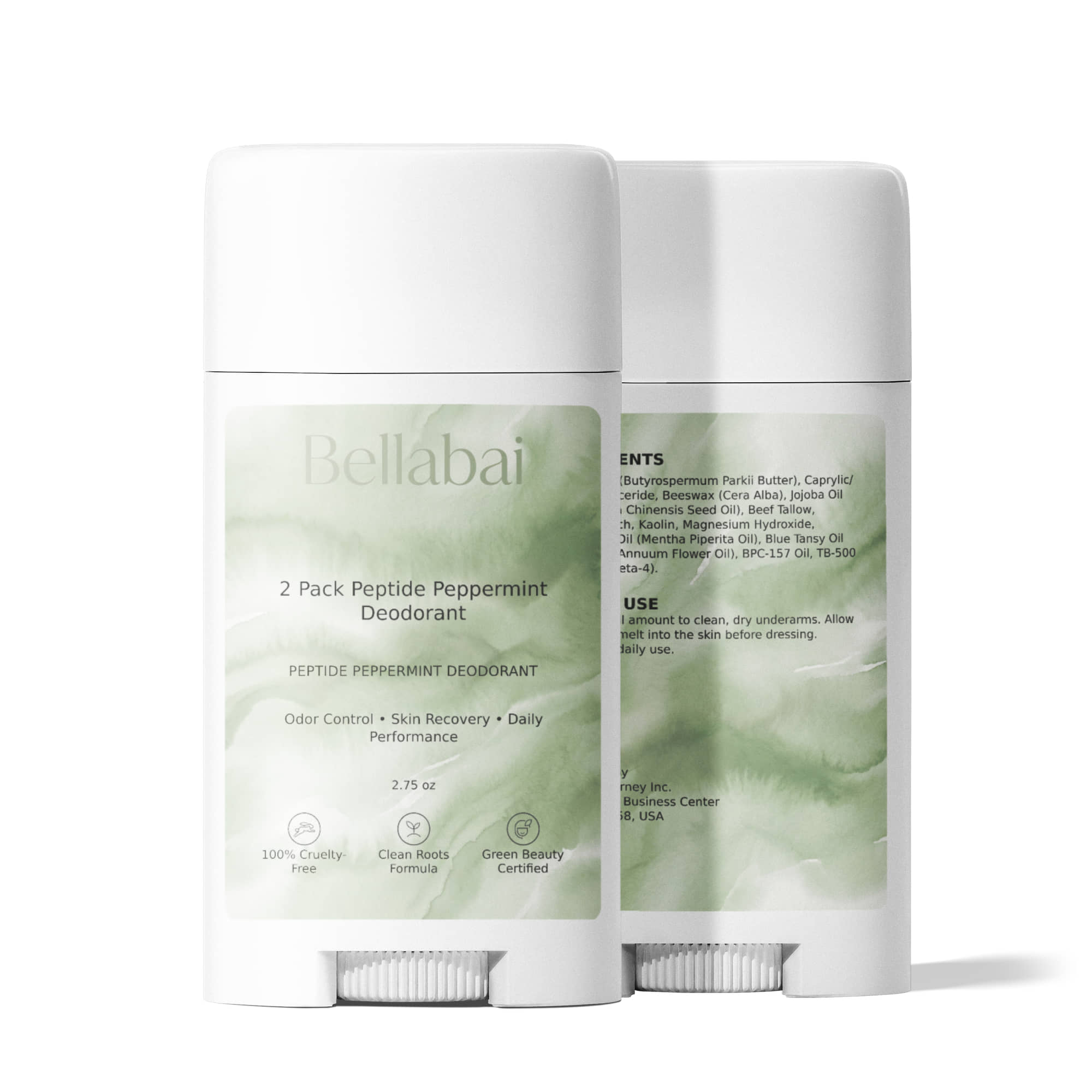 2 Pack Peptide Peppermint Deodorant